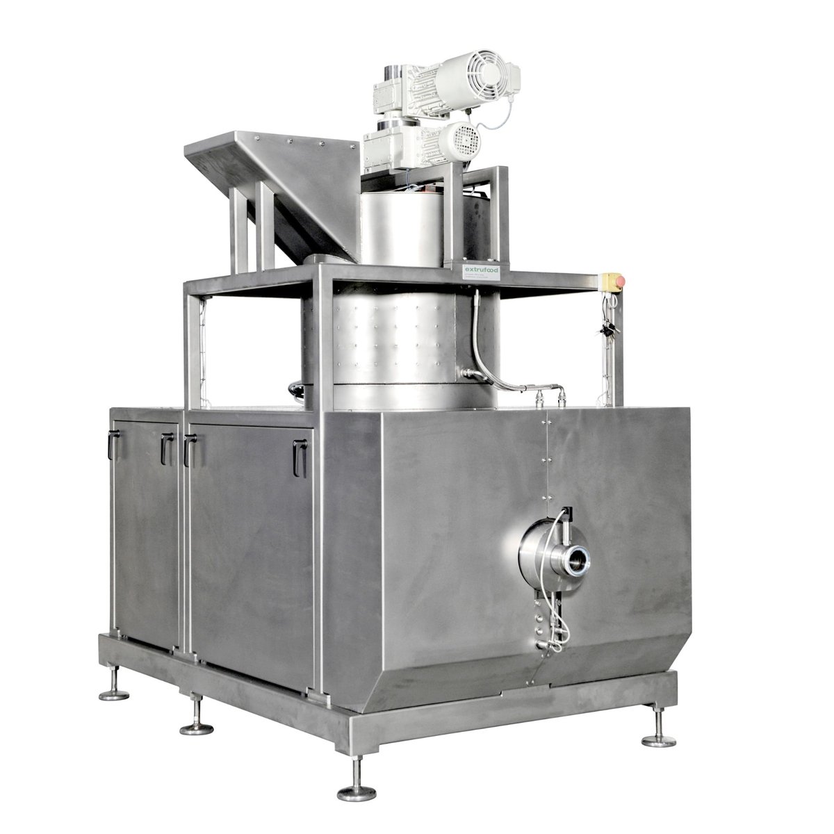 Extrufood forming extruder — twin-screw co-rotating machine with stainless steel base frame